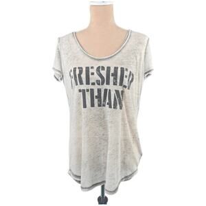William Rast Burnout Tee "Fresher Than" Grey Size Small